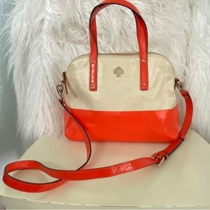 Kate Spade Southport Avenue Jenny Satchel Orange  Cream